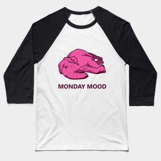 Pink elephant tired mood for monday Baseball T-Shirt